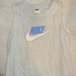 Nike White Tank with Light Blue Logo